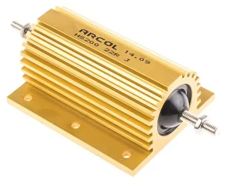 Arcol HS200 Gewickelt Widerstand zur Chassismontage 22 Ω ±5 % / 200 W, Aluminium Axial → 200 °C