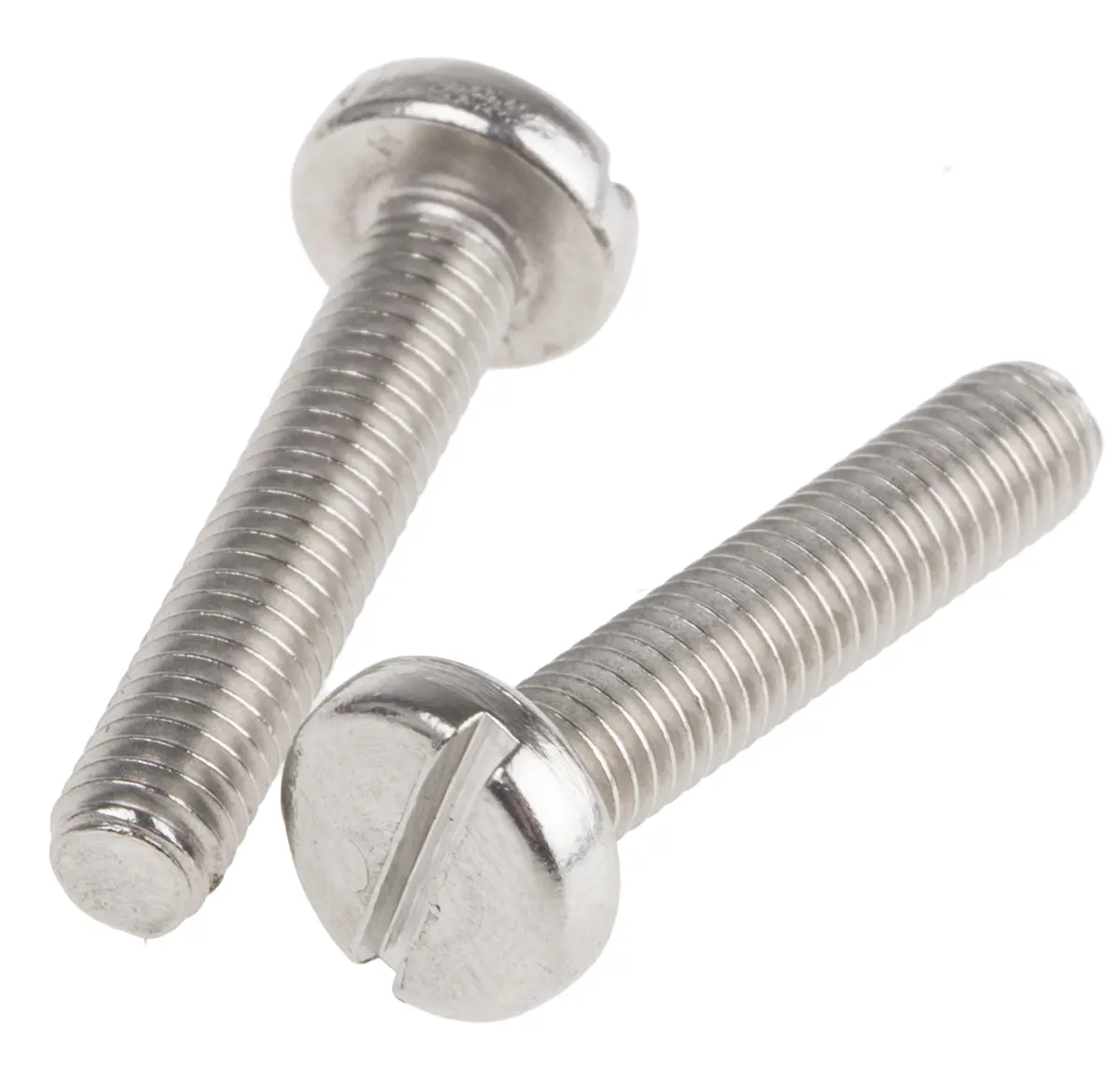 Produktfoto 1 von RS PRO Linsenkopf Schlitz Schrauben A4, M5 x 25.0mm Edelstahl