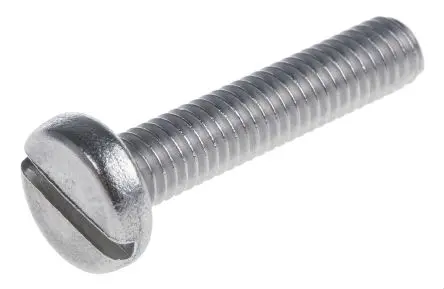 Produktfoto 1 von RS PRO Flachrund Schlitz Maschinenschraube Edelstahl glatt 30.0 mm M6