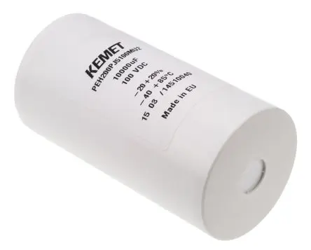 Produktfoto 1 von KEMET PEH200 Schraubanschlussklemme Kondensator 10000 μF ±20 % / 100V dc, Ø 51.6 mm x 98.5 mm x 95.5 mm, 85 °C
