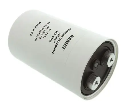 Produktfoto 1 von KEMET PEH200 Schraubanschlussklemme Kondensator 2200 μF ±20 % / 385V dc, Ø 66.6 mm x 109.2 mm x 109.2 mm, 85 °C