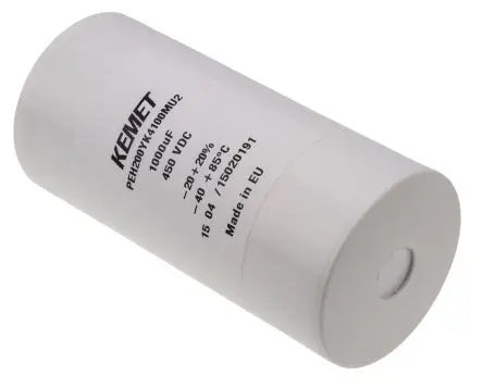 Produktfoto 1 von KEMET PEH200 Schraubanschlussklemme Kondensator 1000 μF ±20 % / 450V dc, Ø 51.6 mm x 106.5 mm x 106.5 mm, 85 °C
