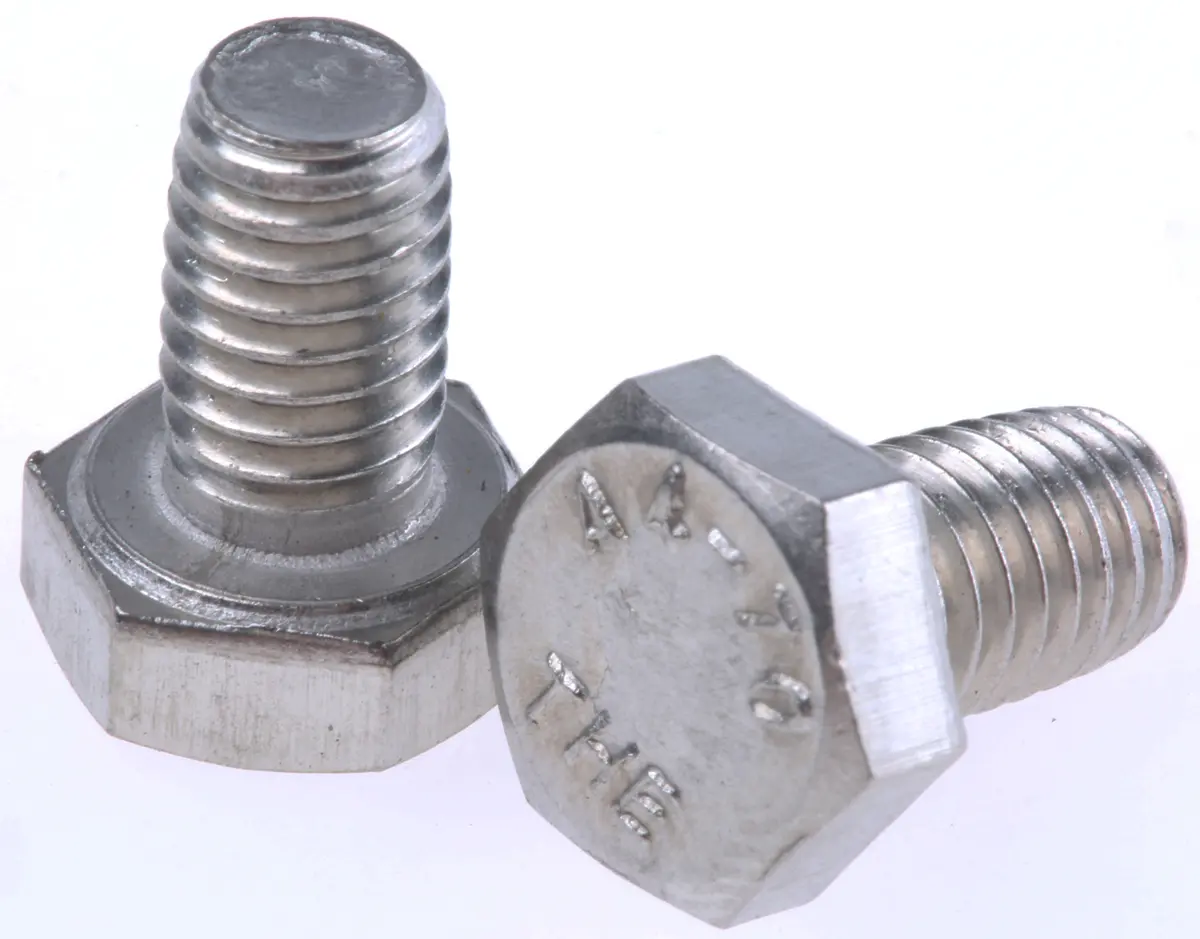 Produktfoto 1 von RS PRO x 10 mm Sechskantschraube, Edelstahl glatt, DIN 933