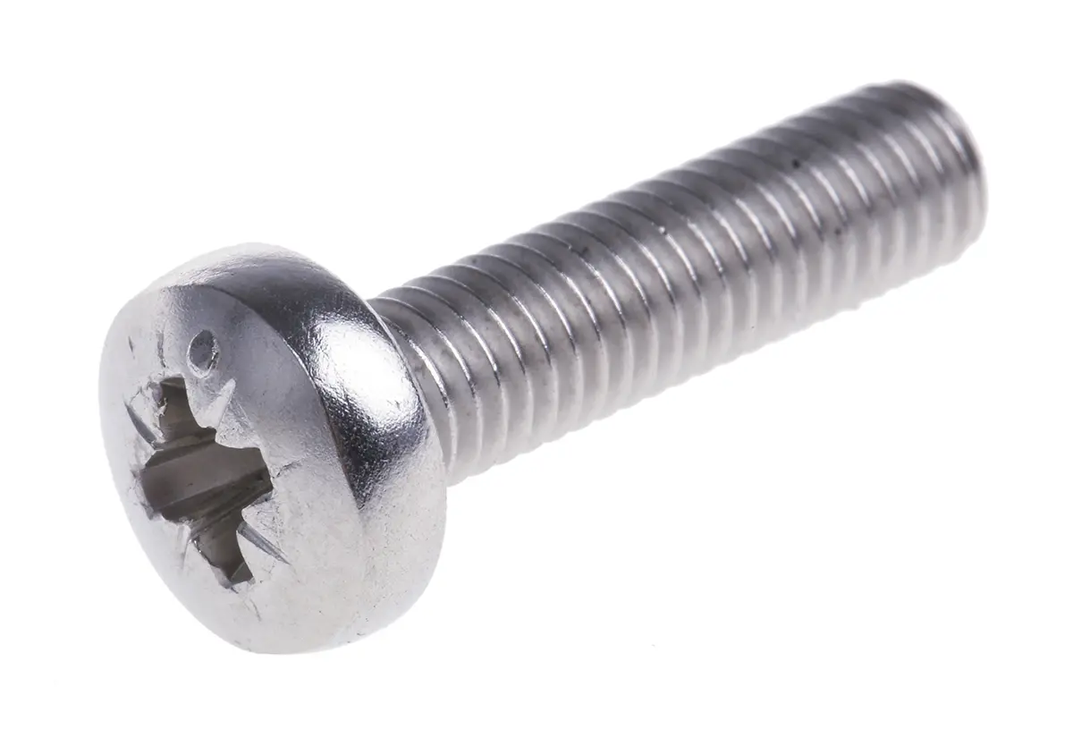 Produktfoto 1 von RS PRO Linsenkopf Pozi Schrauben A4, M5 x 20.0mm Edelstahl