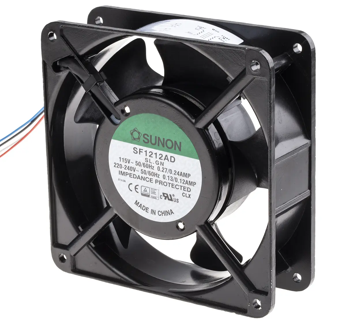 Produktfoto 1 von Sunon SF AC-Axiallüfter, Gleitlager, 230 V ac / 19W, 120 x 120 x 38mm, 3100U/min, 161.4m³/h