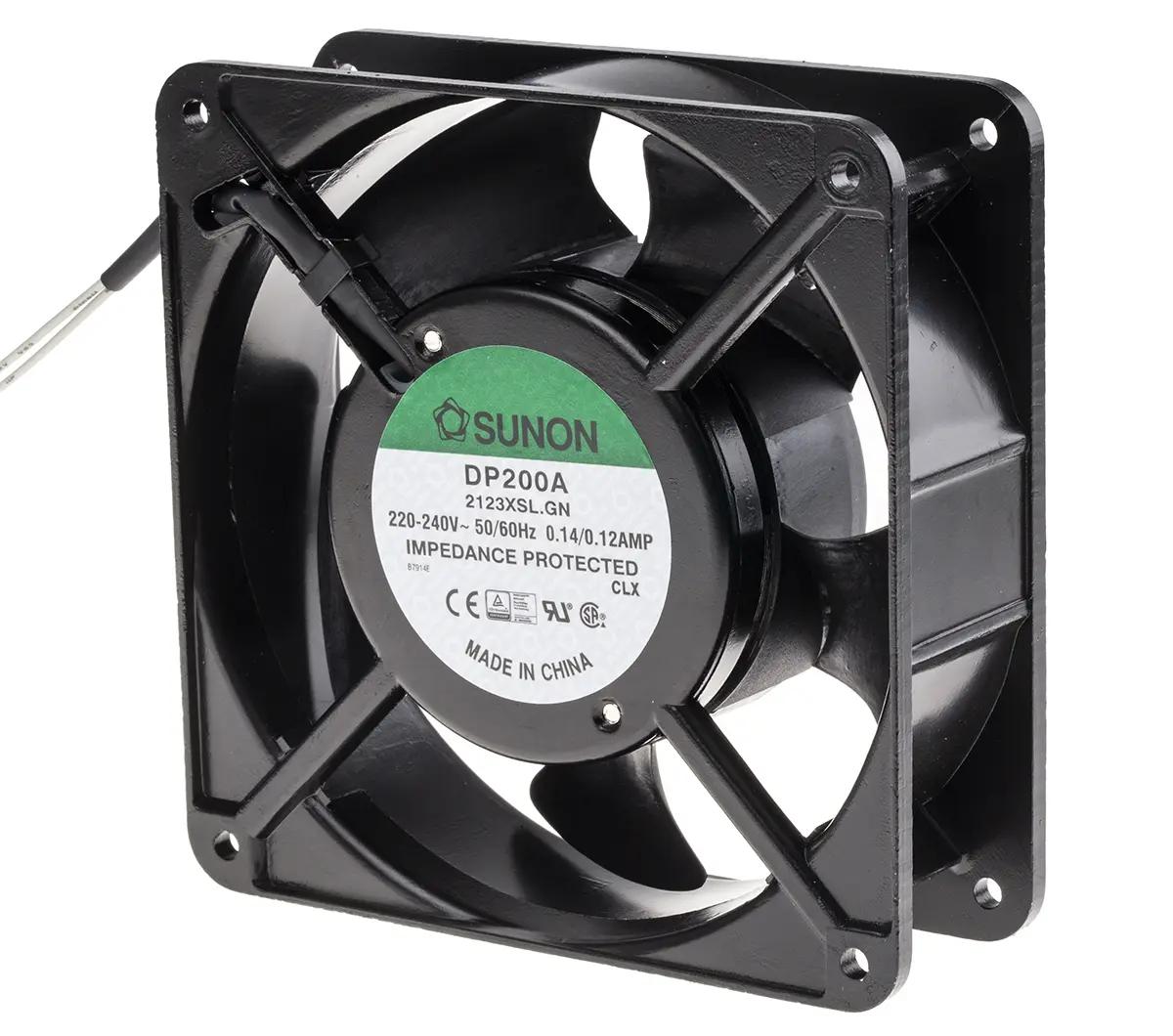Produktfoto 1 von Sunon DP AC-Axiallüfter, Gleitlager, 230 V ac / 21W, 120 x 120 x 38mm, 3100U/min, 161.4m³/h