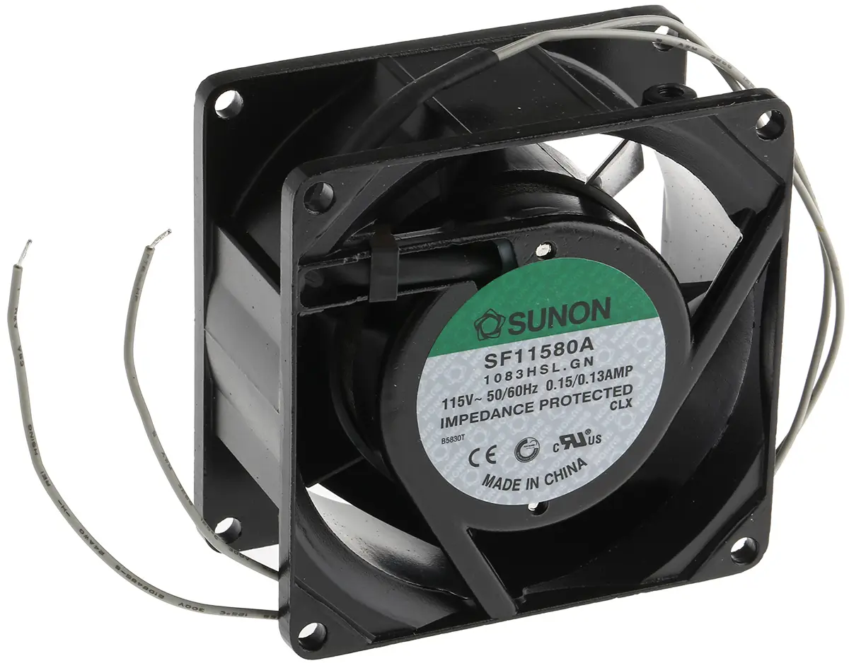 Produktfoto 1 von Sunon SF AC-Axiallüfter, Gleitlager, 115 V ac / 12W, 80 x 80 x 38mm, 2750U/min, 39.1m³/h