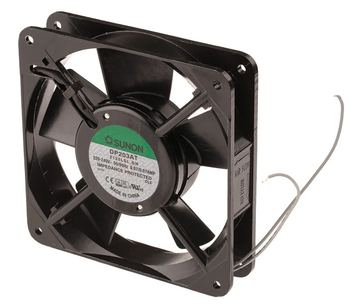 Produktfoto 1 von Sunon DP AC-Axiallüfter, Gleitlager, 230 V ac / 13W, 120 x 120 x 25mm, 1800U/min, 78.2m³/h