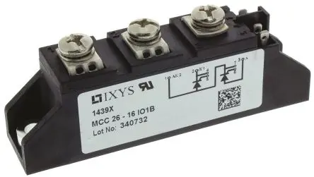 Produktfoto 1 von IXYS Zweifachthyristormodul 32 A 1600 V, Gate-Trigger 100 mA 0.56 kA 1.64 V TO-240AA 7-Pin