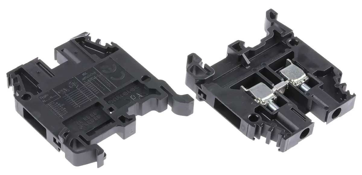 Produktfoto 1 von Entrelec SNA Anschlussklemmenblock DIN-Schiene 1 Schwarz, 4 mm², 1000 V ac Schraubbefestigung