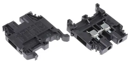 Produktfoto 1 von Entrelec SNA Anschlussklemmenblock DIN-Schiene 1 Schwarz, 4mm², 1000V ac Schraubbefestigung