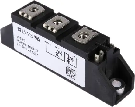 Produktfoto 1 von IXYS Zweifachthyristormodul 64 A 1600 V, Gate-Trigger 100 mA 1.6 kA 1.57 V TO-240AA 7-Pin