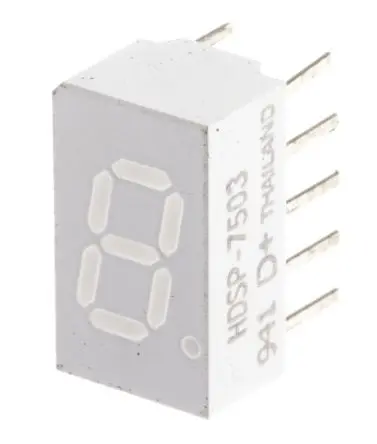 Produktfoto 1 von Broadcom LED-Anzeige 7 Segmente 1 Zeichen Kathode, Rot 626nm 5.4mcd Zeichenbreite 4.2 mm Rechts Zeichenhöhe 7.6 mm