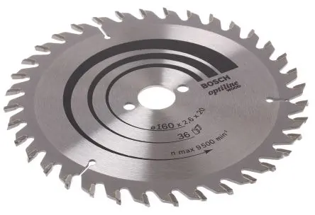 Produktfoto 1 von Bosch 36 Wolframcarbid Holz Kreissägeblatt, Ø 160 mm 1