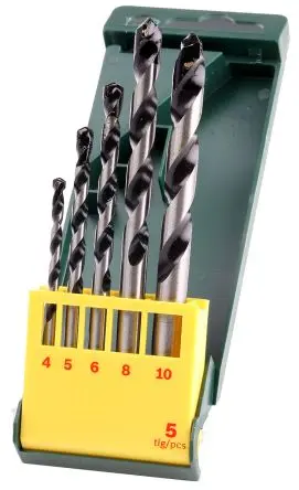 Produktfoto 1 von Bosch Wolframcarbid-Spitze Drehung Satz 4 mm → 10 mm, 5-teilig für Mauerwerk