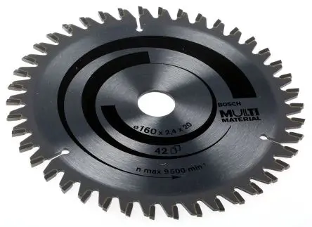 Produktfoto 1 von Bosch 42 Wolframcarbid Messing, Aluminium, Kupfer Kreissägeblatt, Ø 160 mm 1