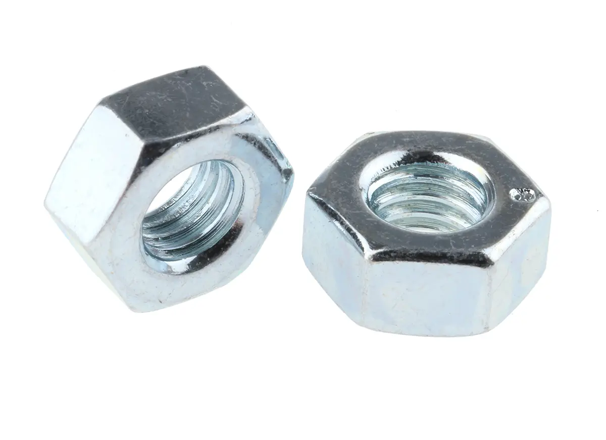 Produktfoto 1 von RS PRO Sechskantmuttern, M6 Stahl 10.0mm Glanzverzinkt DIN 934
