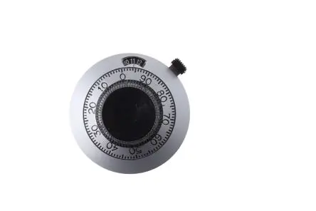 Produktfoto 1 von Vishay Chrom Potentiometer-Knopf, Zeiger Schwarz Ø 46 mm x 25.4 mm, Rund Schaft 6 mm