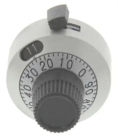 Produktfoto 1 von Vishay Silber Potentiometer-Knopf, Zeiger Grau Ø 22.2 mm x 22.2 mm, Rund Schaft 6 mm