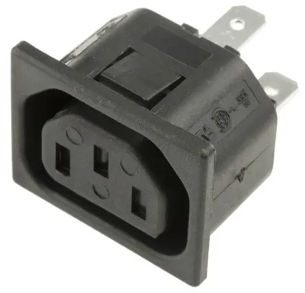 Produktfoto 1 von Bulgin PX0 IEC-Steckverbinder C13, 250V, Gerade Stecker, Einrastmontage 10A, 2-poliger Stecker Japan