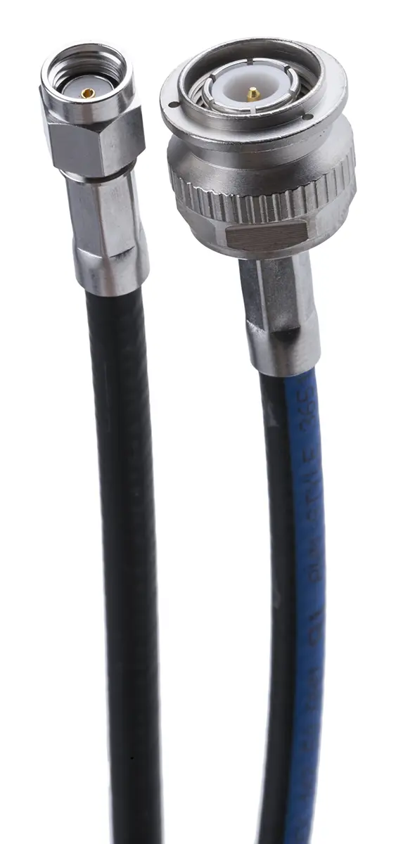 Produktfoto 1 von Huber+Suhner Reverse SMA Koaxialkabel Stecker, 50 Ω Stecker, 1 m, RP-SMA / TNC, Blau, Schwarz