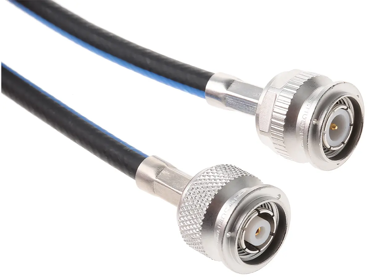 Produktfoto 1 von Huber+Suhner Reverse SMA Koaxialkabel Stecker, 50 Ω Stecker, 1 m, RP-TNC / TNC, Blau, Schwarz