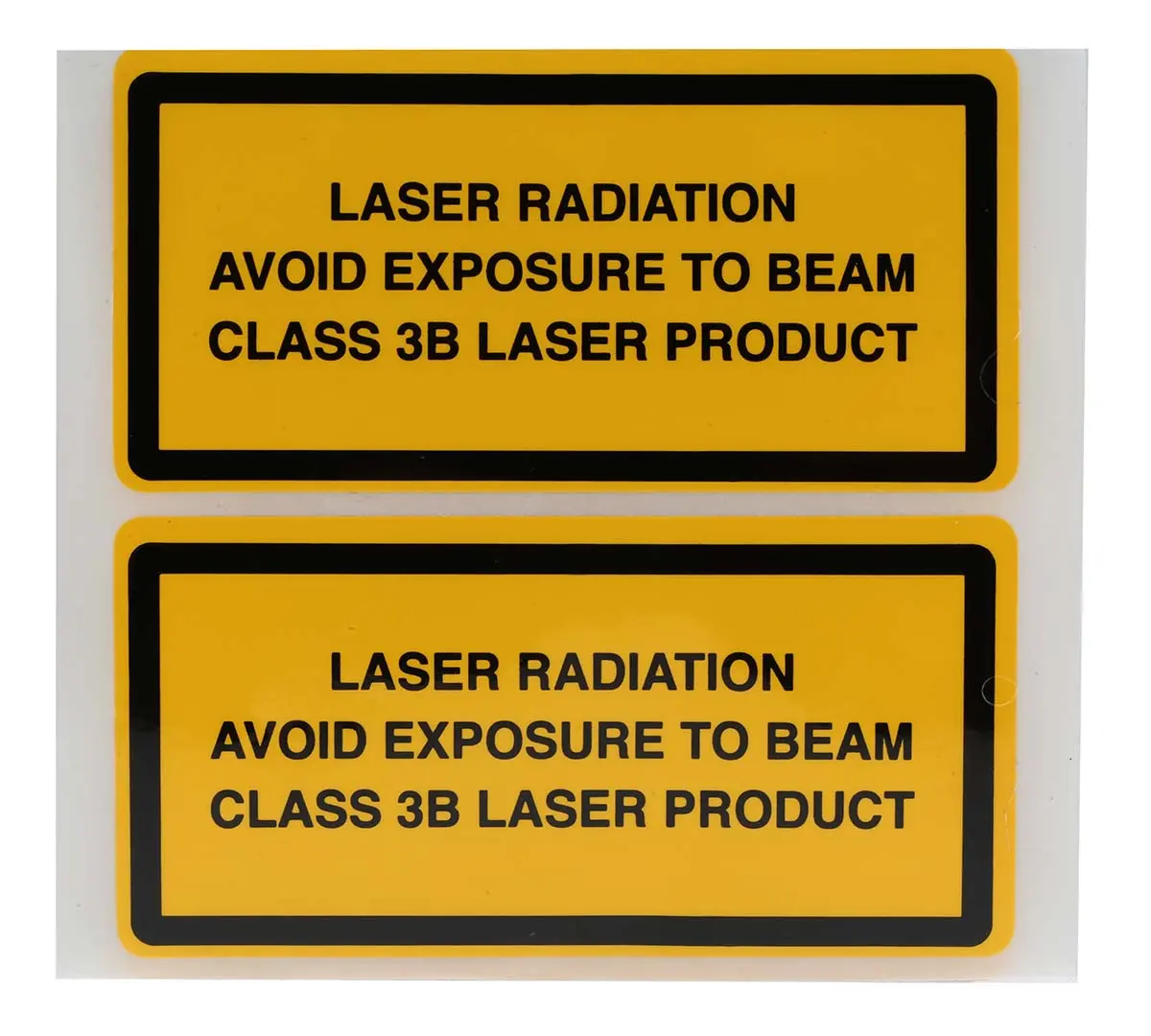 Produktfoto 1 von Brady 5 Per Pack Vinyl Sicherheitszeichen, Englisch, Schwarz, Gelb, Laser Class 3B, H 52 mm B 105 mm