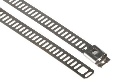 Produktfoto 1 von RS PRO Edelstahl 316 Kabelbinder Leiter Metallisch 7mm x 225 mm