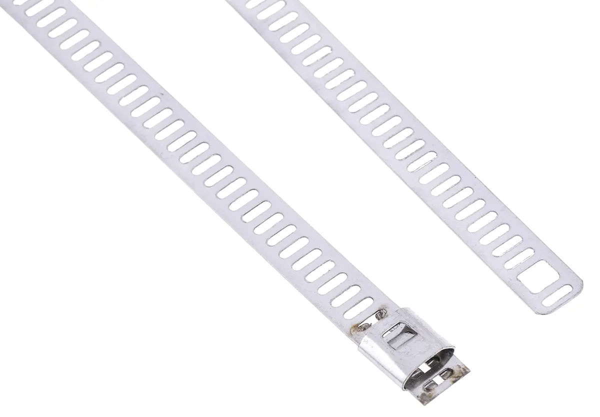 Produktfoto 1 von RS PRO Edelstahl 316 Kabelbinder Leiter Metallisch 7 mm x 300 mm