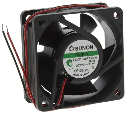 Produktfoto 1 von Sunon PMD Axiallüfter, Vapo, 12V dc / 3.2 W 269 mA, 6100 U/min, 53.5 m³/h 60 mm 60mm 25 mm