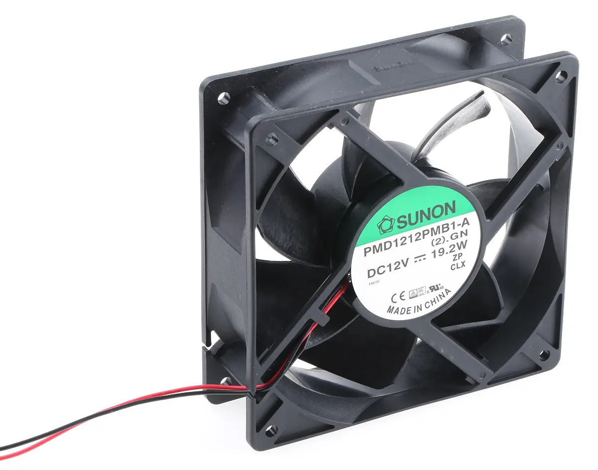Produktfoto 1 von Sunon PMD DC-Axiallüfter, Kugellager, 12 V dc / 19.2W, 120 x 120 x 38mm, 4200U/min, 323m³/h
