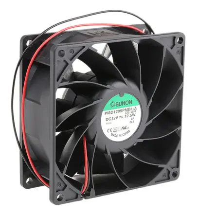 Produktfoto 1 von Sunon PMD Axiallüfter, Kugel, 12V dc / 12.5 W 1.04 A, 4900 U/min, 204.3 m³/h 92 mm 92mm 38 mm