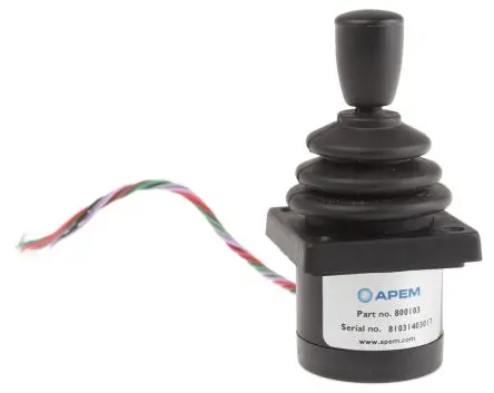 Produktfoto 1 von APEM 8000 Joystick, 2-Achsen Progressiv, 125 V ac / 1A, IP65 Griff Typ Konisch