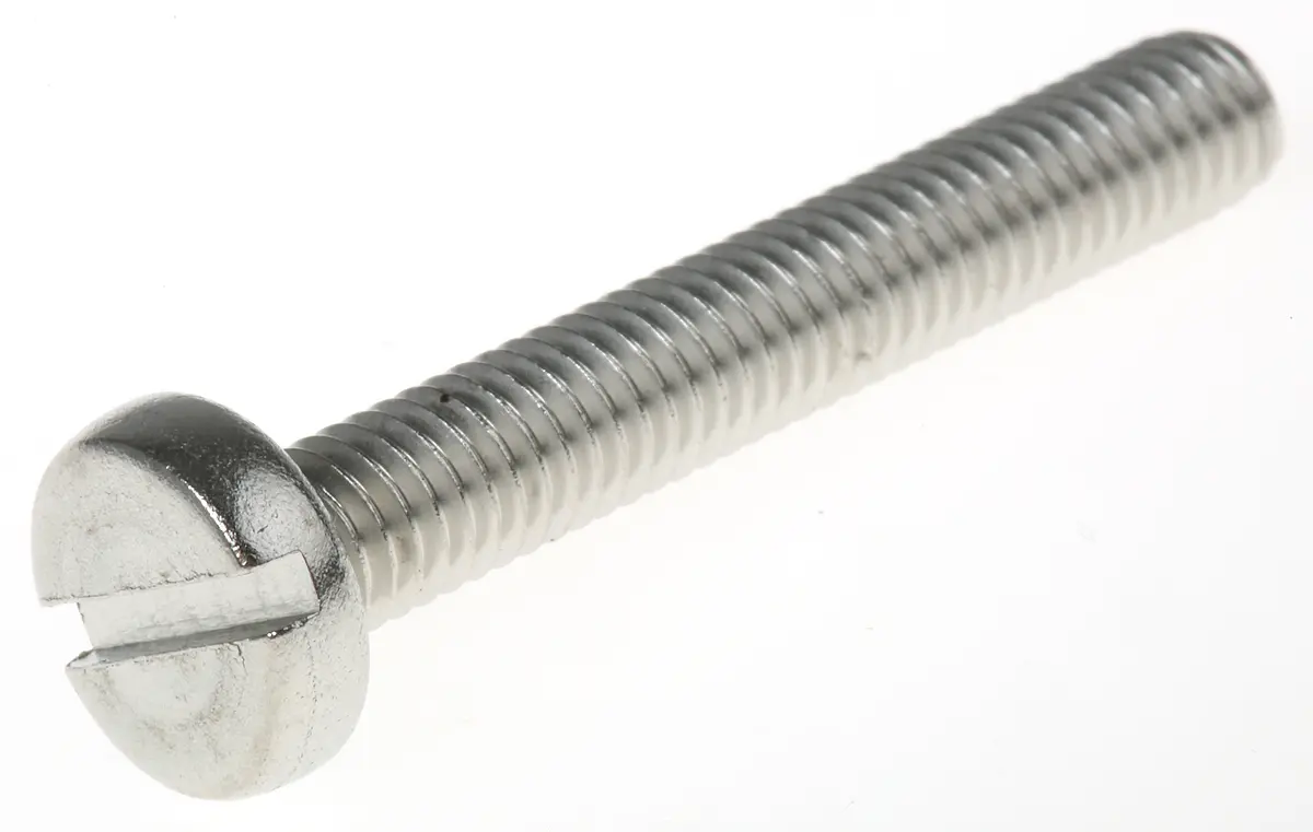 Produktfoto 1 von RS PRO Linsenkopf Schlitz Schrauben A2, M6 x 40.0mm Edelstahl