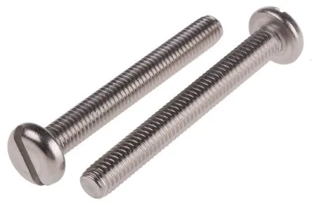 Produktfoto 1 von RS PRO Flachrund Schlitz Maschinenschraube Edelstahl glatt 50.0 mm M6