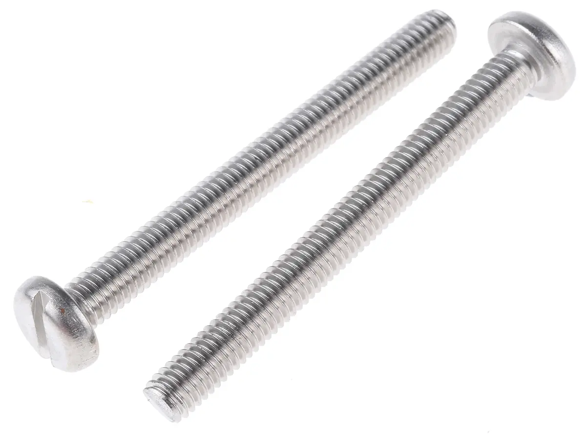 Produktfoto 1 von RS PRO Linsenkopf Schlitz Schrauben A2, M6 x 60.0mm Edelstahl