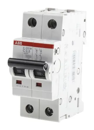 Produktfoto 1 von ABB S200M Miniaturüberlastschalter Typ C, Pol 2-polig 500mA 440V ac, Abschaltvermögen 10 kA System Pro M Compact 125 V