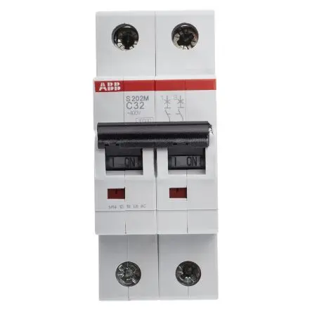Produktfoto 1 von ABB S200M Miniaturüberlastschalter Typ C, Pol 2-polig 32A 440V ac, Abschaltvermögen 10 kA System Pro M Compact 125 V dc
