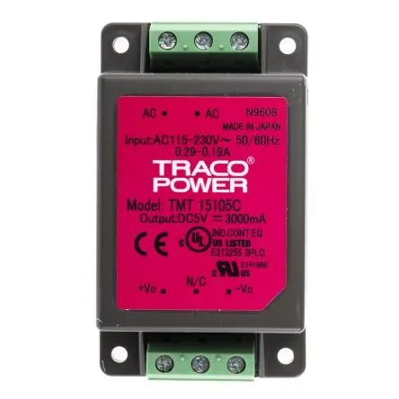 TRACOPOWER TMT Schaltnetzteil 1 5V dc 15 W, Fahrgestell 264V ac