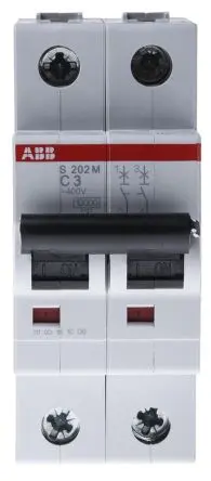 Produktfoto 1 von ABB S200M Miniaturüberlastschalter Typ C, Pol 2-polig 3A 440V ac, Abschaltvermögen 10 kA System Pro M Compact 125 V dc