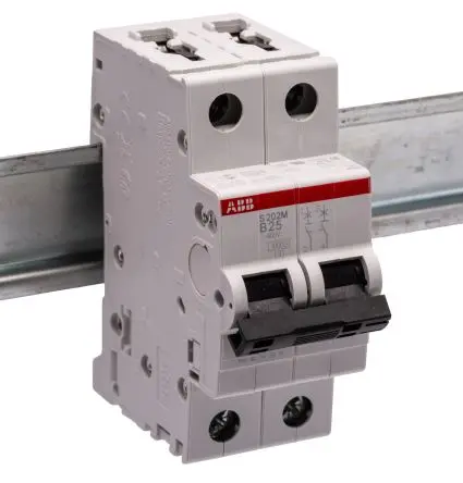 Produktfoto 1 von ABB S200M Miniaturüberlastschalter Typ B, Pol 2-polig 25A 440V ac, Abschaltvermögen 10 kA System Pro M Compact 125 V dc