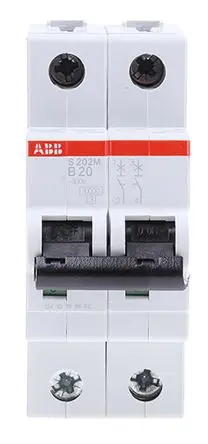 ABB S200M Miniaturüberlastschalter Typ B, Pol 2-polig 20A 440V ac, Abschaltvermögen 10 kA System Pro M Compact 125 V dc