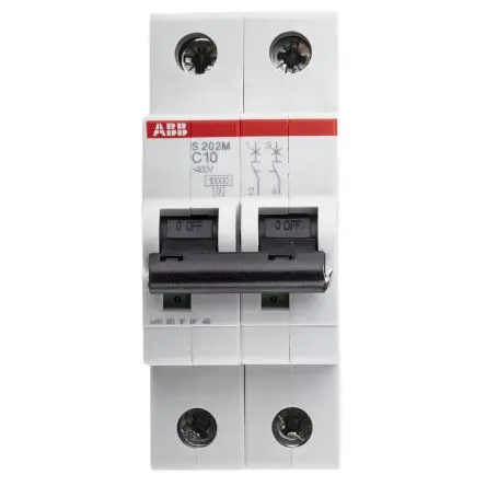 ABB S200M Miniaturüberlastschalter Typ C, Pol 2-polig 10A 440V ac, Abschaltvermögen 10 kA System Pro M Compact 125 V dc