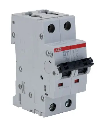 ABB S200M Miniaturüberlastschalter Typ C, Pol 2-polig 63A 440V ac, Abschaltvermögen 10 kA System Pro M Compact 125 V dc