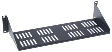 Produktfoto 1 von CAMDENBOSS 2U Auslegerboden, Stahl Schwarz Belüftet, 446mm x 180mm x 88mm
