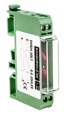 Produktfoto 1 von Roxburgh EMC DVS Varistor, 24 V, 1 kA max., 12.5 mm, L. 75 mm