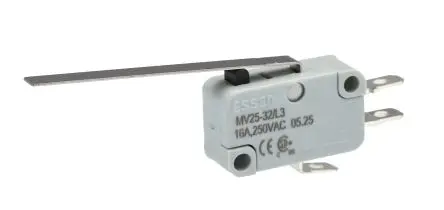 Produktfoto 1 von RS PRO Mikroschalter Extra langer Hebel-Betätiger Schnellverbindung, 16A IP40 -55 °C - 85 °C