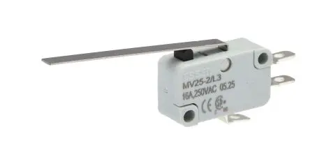 Produktfoto 1 von RS PRO Mikroschalter Extra langer Hebel-Betätiger Schnellverbindung, 16A IP40 -55 °C - 85 °C