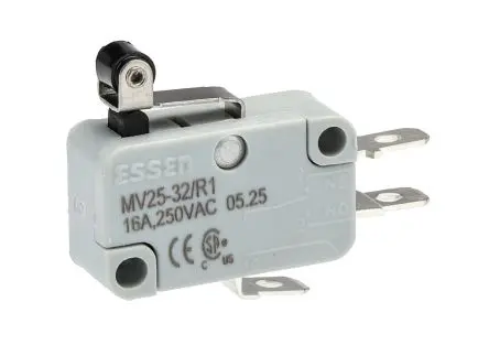 Produktfoto 1 von RS PRO Mikroschalter Kurzer Rollenhebel-Betätiger Schnellverbindung, 16A IP40 -55 °C - 85 °C