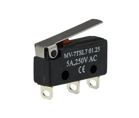 Produktfoto 1 von RS PRO Mikroschalter Hebel-Betätiger Lot, Wechsler, 5A IP40 50g -25 °C - 85 °C